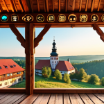 **

"Scenic Polish landscape with traditional wooden architecture, overlaid with glowing digital icons representing SEO, social media engagement, and personalized travel recommendations. Warm, inviting light."

**