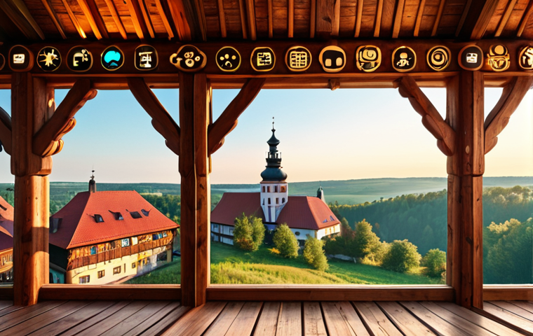 **
"Scenic Polish landscape with traditional wooden architecture, overlaid with glowing digital icons representing SEO, social media engagement, and personalized travel recommendations. Warm, inviting light."
**
