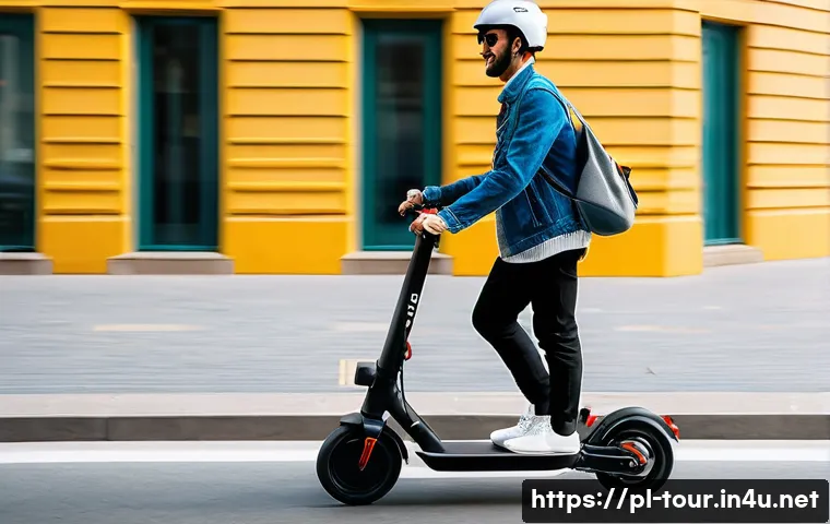 친환경 교통수단 - **Prompt 1: Urban Freedom on Two Wheels**
    "A vibrant, dynamic shot of a young adult, possibly in...