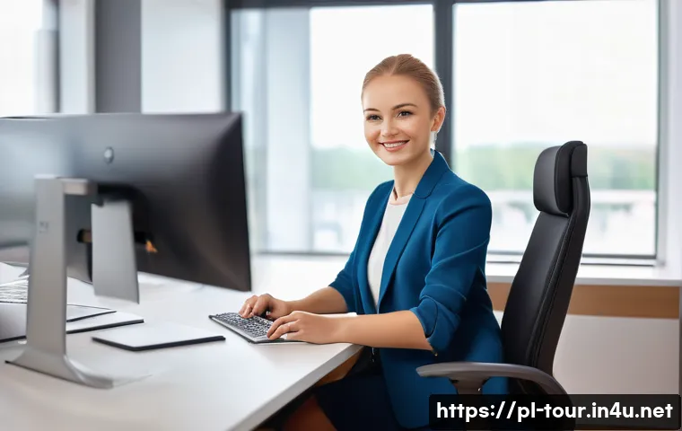 고객 경험 관리 - A modern Polish e-commerce customer service scene showing a friendly customer support representative...
